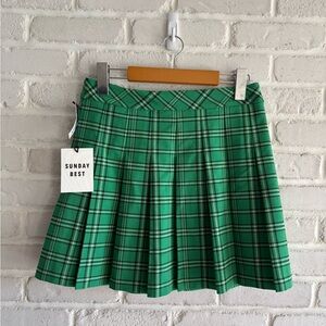Sunday Best Green Plaid Skirt, Size 4.